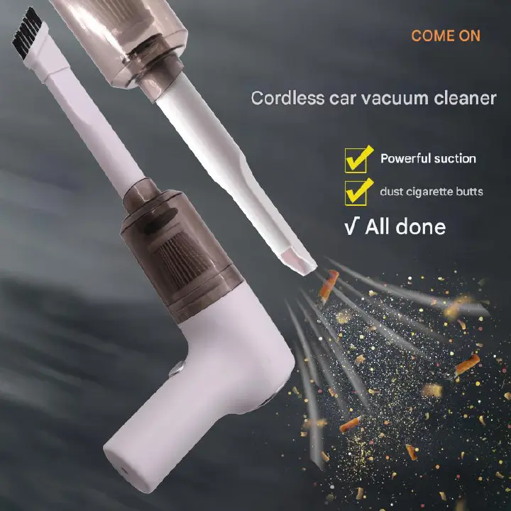 Household and car dual-purpose vacuum cleaner USB Rechargeable car vacuum cleaner Portable powerful vacuum cleaner Washable and reusable