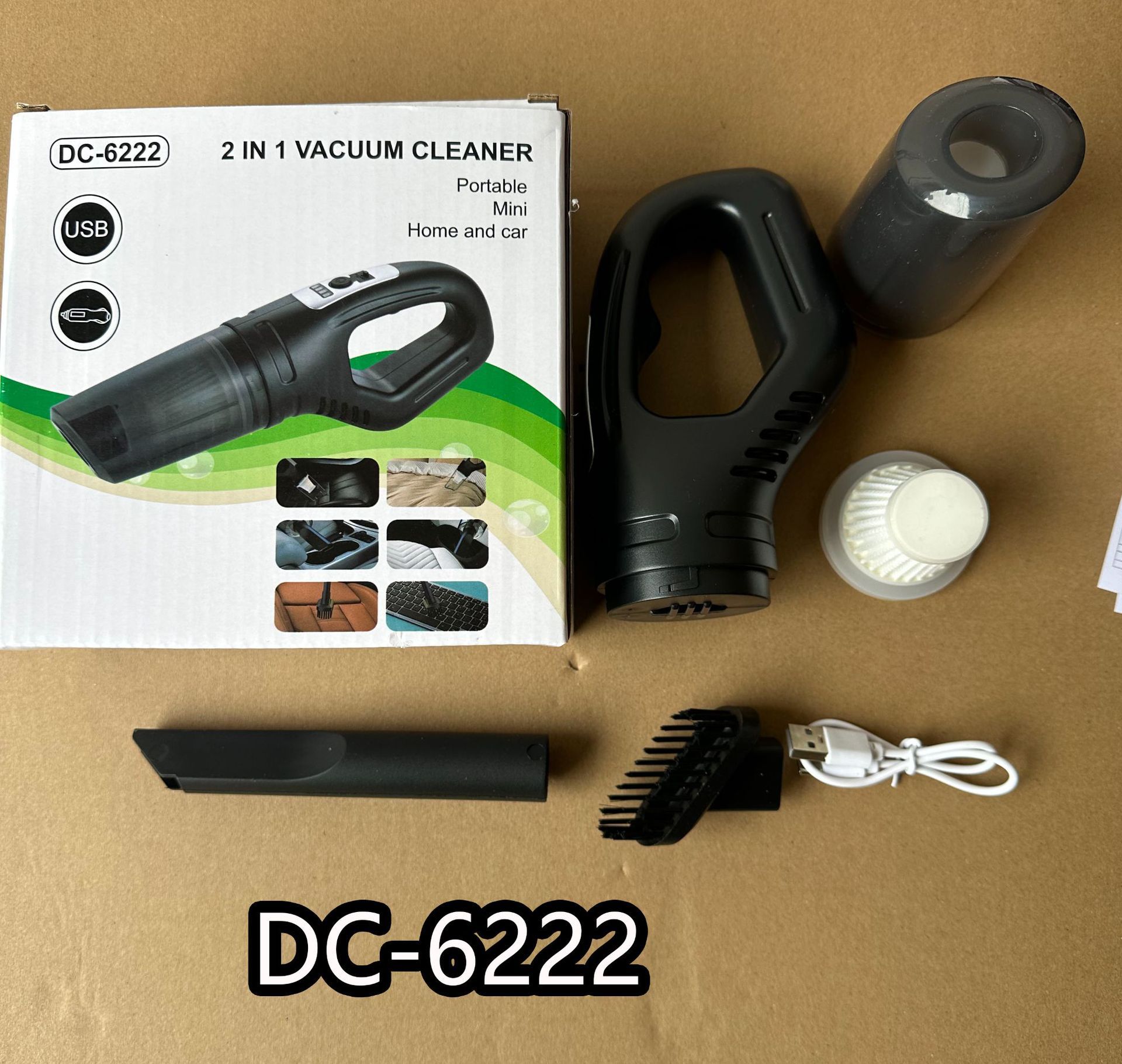 Household and car dual-purpose vacuum cleaner USB Rechargeable car vacuum cleaner Portable powerful vacuum cleaner Washable and reusable