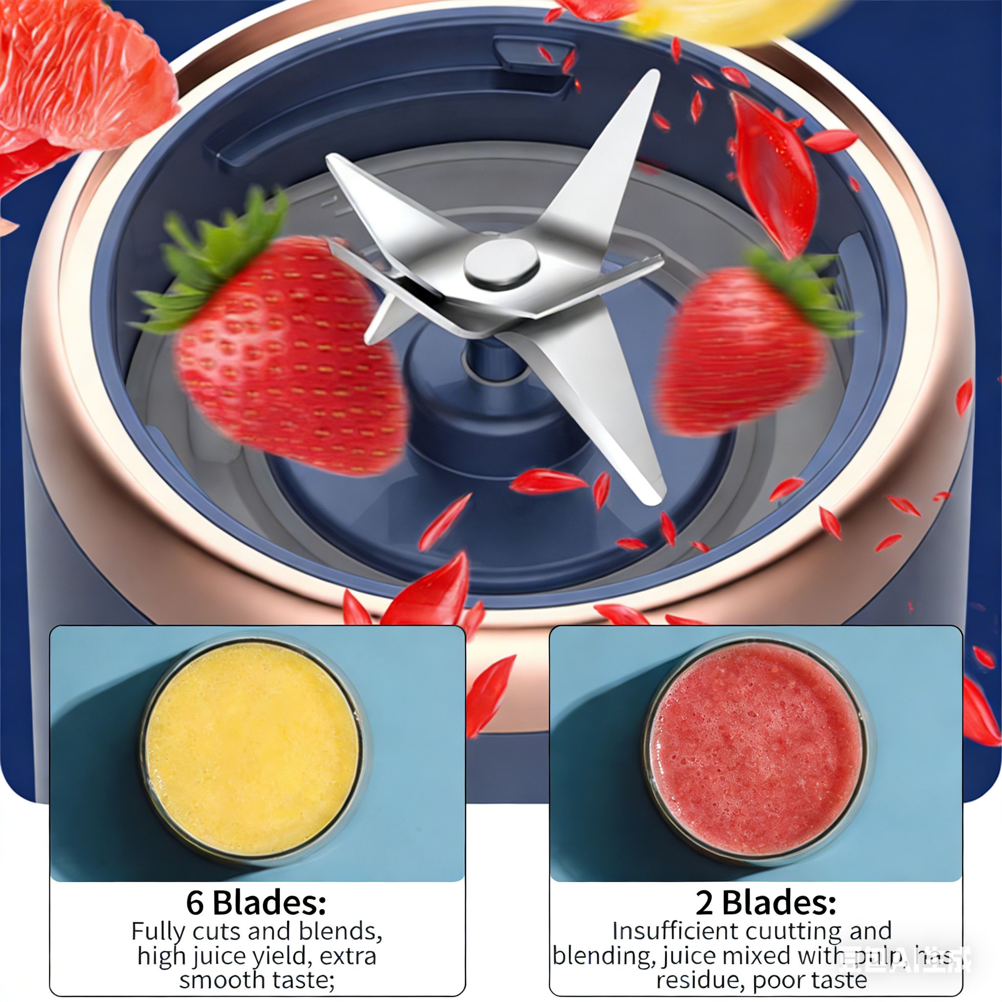 Juicer Portable Juicer Cup USB Rechargeable Mini Personal Blender Office & Travel Fresh Juice Maker