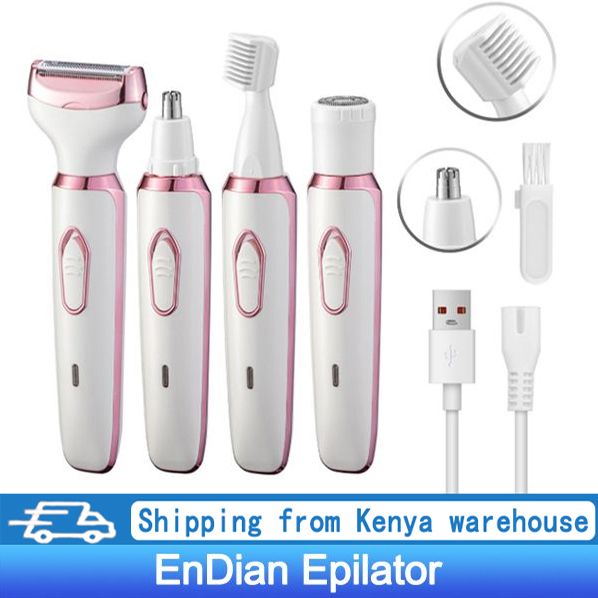 New 4-in-1 women's Epilator USB Rechargeable Hair Removal Device Armpit Hair Removal Leg Hair Removal Pubic Hair Removal Electric Hair Removal Device