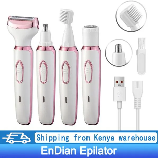 New 4-in-1 women's Epilator USB Rechargeable Hair Removal Device Armpit Hair Removal Leg Hair Removal Pubic Hair Removal Electric Hair Removal Device