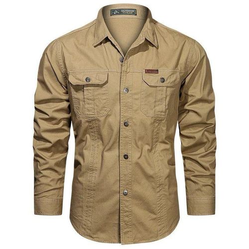 Men Military Army Long Sleeve Shirts Tactical Work Casual Outdoor Shirt UK