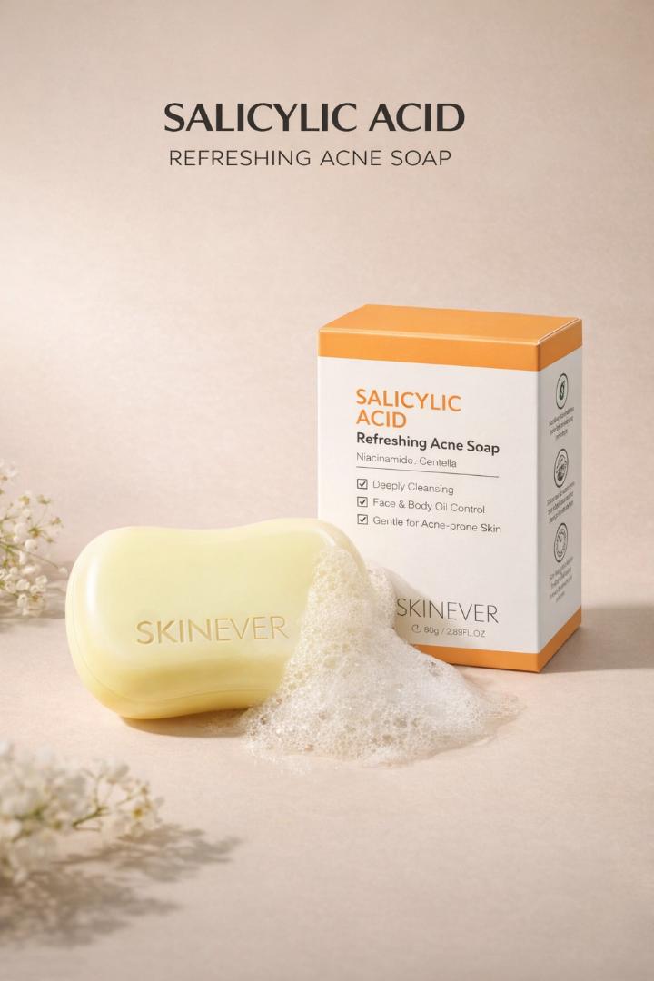 Salicylic Acid Acne Treatment Soap Bar 50g | Oil Control, Deep Pore Cleansing, Blackhead & Pimples Removal | For Oily & Acne-Prone Skin