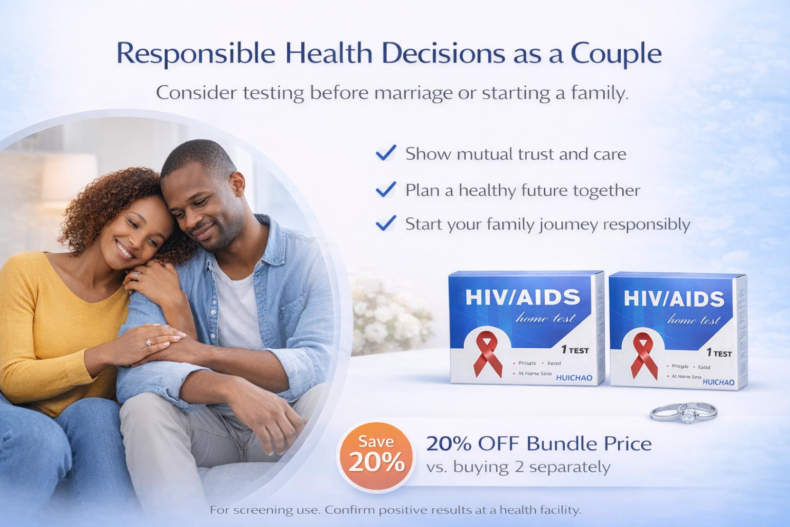 Couples HIV Self Test Kit (2 Tests) –HIV Self Test Kit (HIV 1&2) – Rapid Home Blood Test | Private Finger Prick HIV Testing Kit | Fast Accurate Results | Easy At-Home Screenin – 2 Complete Kits Bundle