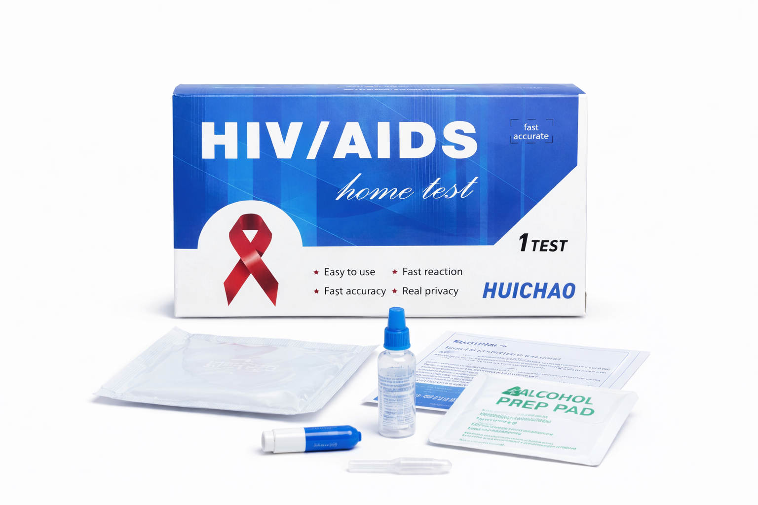 HIV Self Test Kit – Home HIV 1&2 Rapid Blood Test Kit | Accurate Private Finger Prick HIV Testing | Fast Results | Easy At-Home Screening