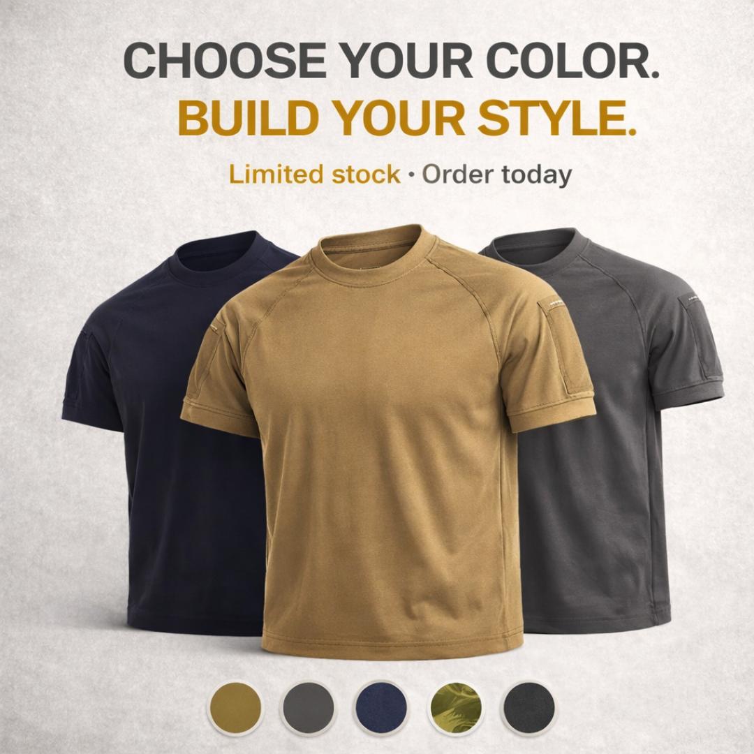 Men’s Tactical Essential T-Shirt – Breathable, Durable, Outdoor & Everyday Wear. Vitallity Field Tactical T-Shirt – Breathable, Durable Outdoor & Everyday Wear (Khaki, Navy, Grey)r