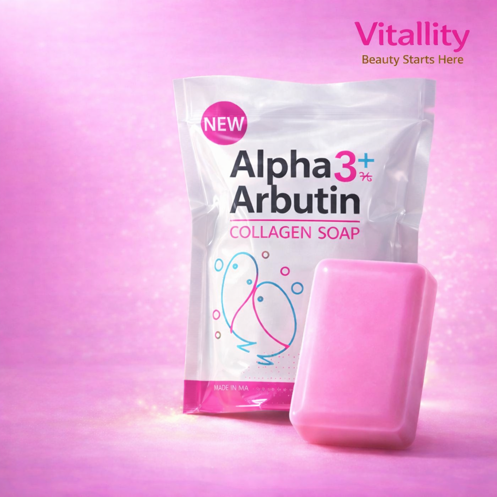 Alpha Arbutin Collagen Soap – Brightening & Dark Spot Remover, Acne Scar Repair, Even Skin Tone Whitening Soap (All Skin Types)