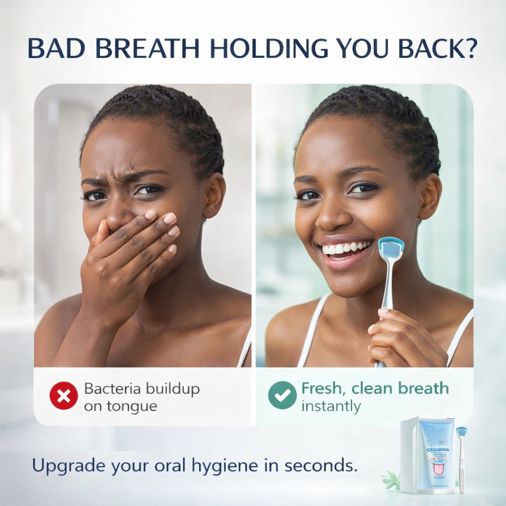 Tongue Cleaning Gel 50g with Tongue Scraper, Removes Bad Breath, Fights Bacteria, Oral Hygiene Care, Fresh Breath Treatment
