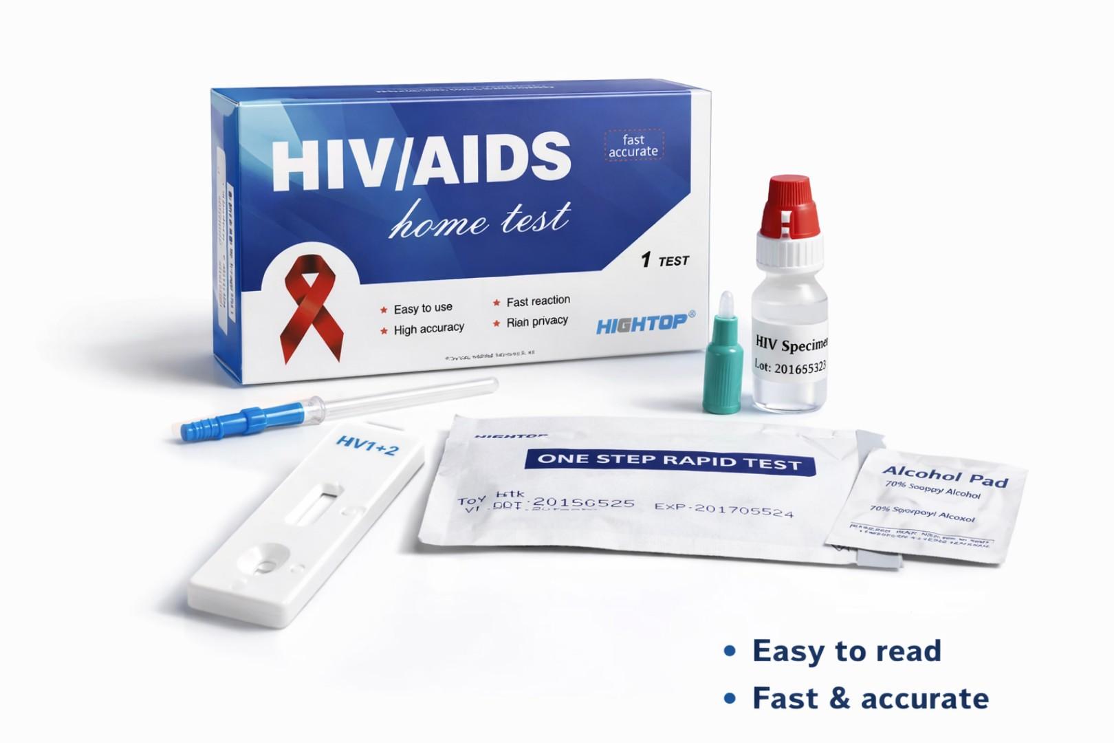 HIV Self Test Kit – Home HIV 1&2 Rapid Blood Test Kit | Accurate Private Finger Prick HIV Testing | Fast Results | Easy At-Home Screening