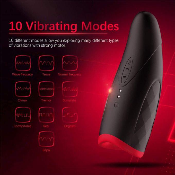 Automatic Warming & Vibrating Male Masturbators Cup, Warming Electric Pocket Puss_y Adult Sex Toy