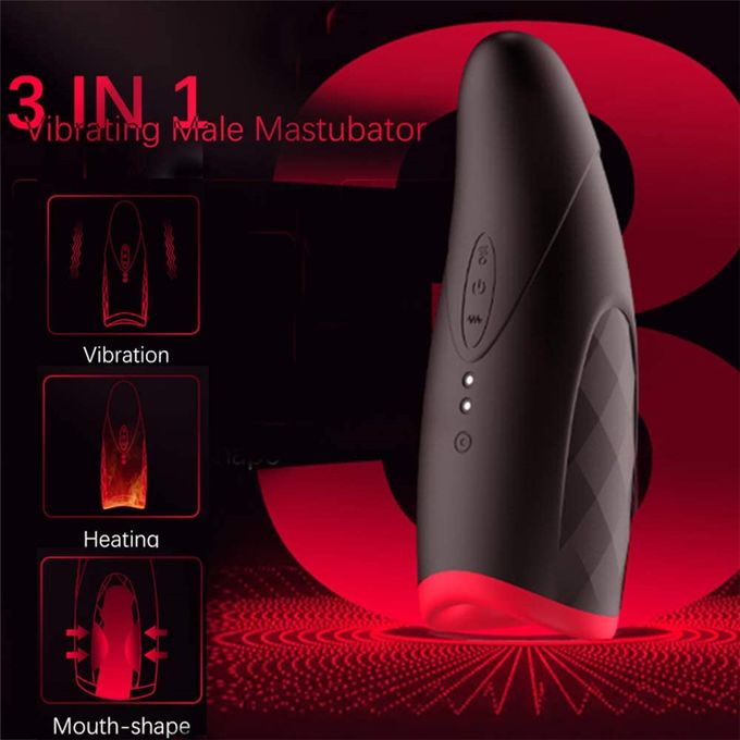 Automatic Warming & Vibrating Male Masturbators Cup, Warming Electric Pocket Puss_y Adult Sex Toy