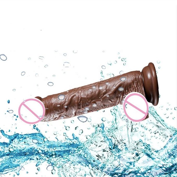 200mm PVC Realistic Brown Dildo Adult Sex Toy For Men And Women