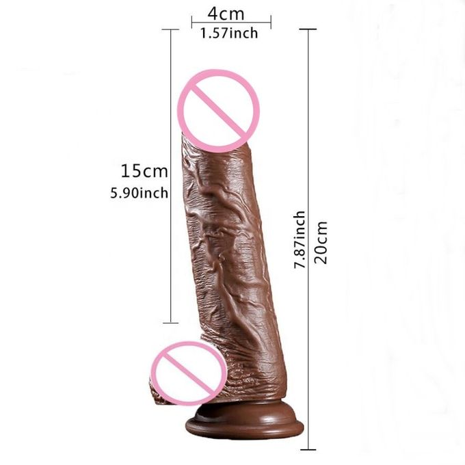 200mm PVC Realistic Brown Dildo Adult Sex Toy For Men And Women