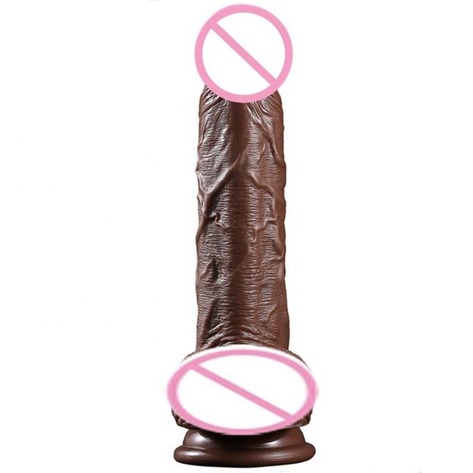 200mm PVC Realistic Brown Dildo Adult Sex Toy For Men And Women