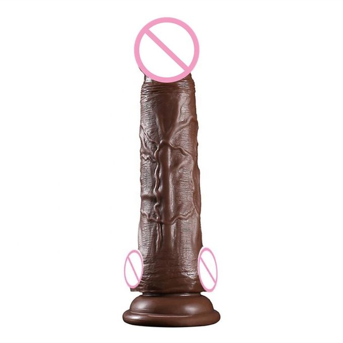 200mm PVC Realistic Brown Dildo Adult Sex Toy For Men And Women