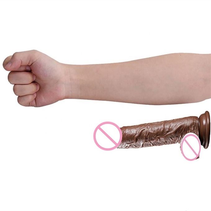 200mm PVC Realistic Brown Dildo Adult Sex Toy For Men And Women