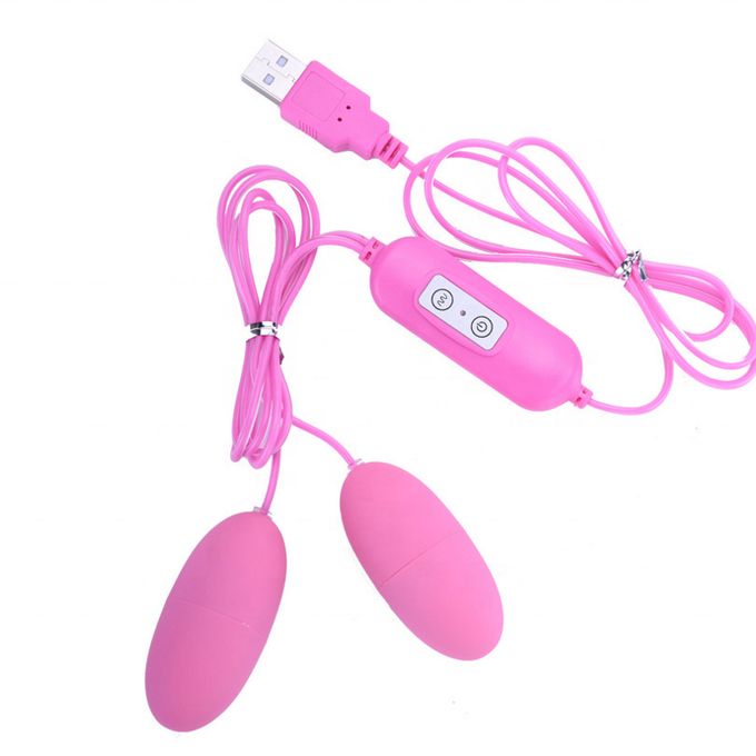 USB Charger Double Egg Bullet Vibrator With Kegel Balls Sex Toy For Woman