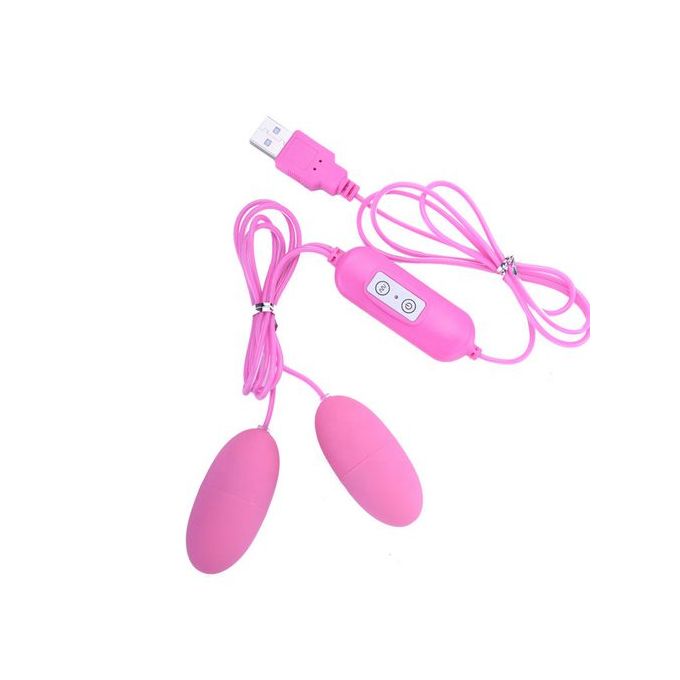 USB Charger Double Egg Bullet Vibrator With Kegel Balls Sex Toy For Woman