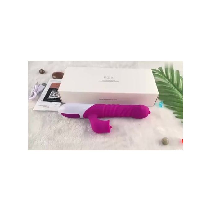 Rabbit Vibrator With Telescopic Tongue Lick & Double Motor
