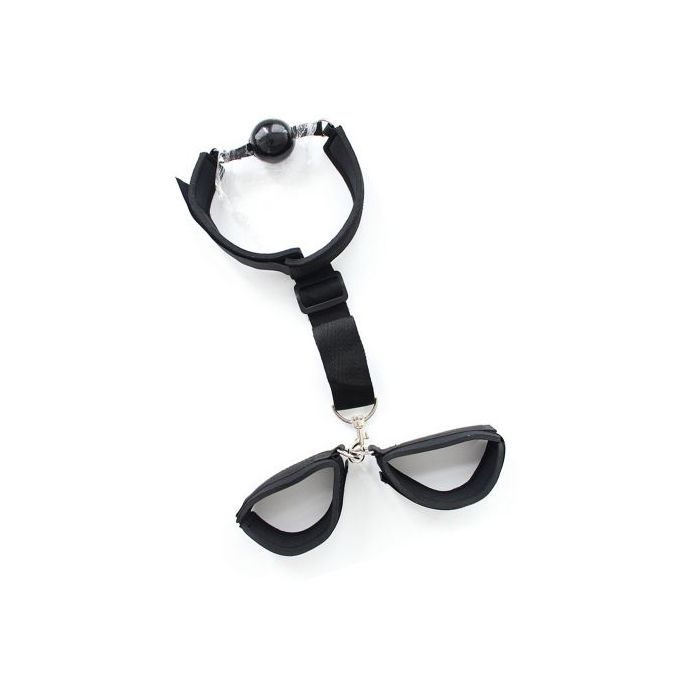 Restraints With Ball Gag & Leather Handcuffs SM Bondage Kit