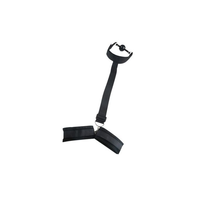 Restraints With Ball Gag & Leather Handcuffs SM Bondage Kit