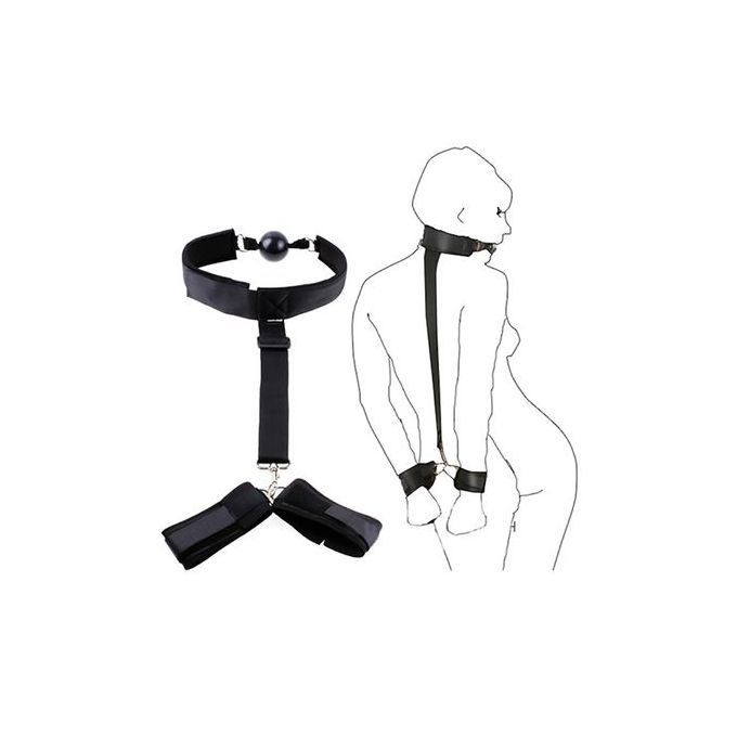Restraints With Ball Gag & Leather Handcuffs SM Bondage Kit