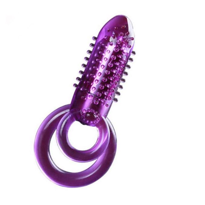 Strapon Double Cock Ring Bullet Vibrator Men Adult Sex Toy