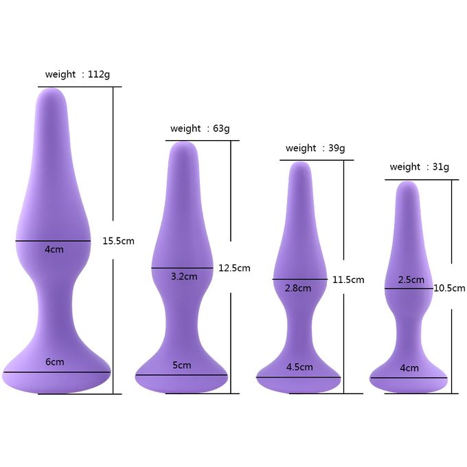 4pcs/set Silicone Anal Plug For Adult Sex Toys - image 4