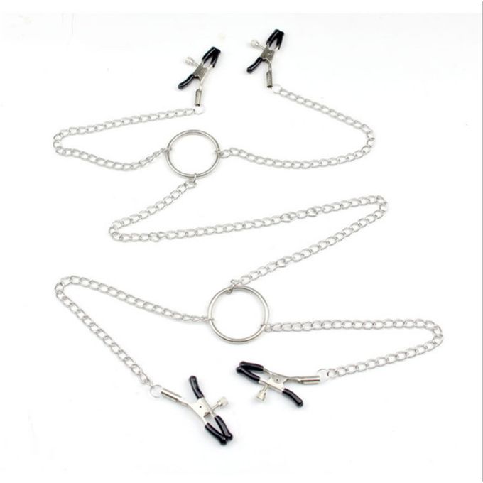 BDSM Bondage Flirting Teasing Clamps Chain with Stimulator Clip Adult Sex Toy - image 5