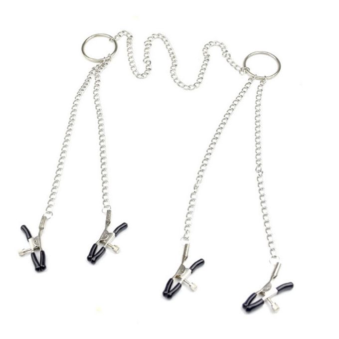 BDSM Bondage Flirting Teasing Clamps Chain with Stimulator Clip Adult Sex Toy - image 4