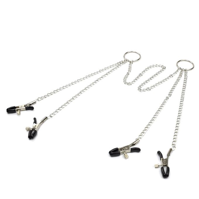 BDSM Bondage Flirting Teasing Clamps Chain with Stimulator Clip Adult Sex Toy - image 3
