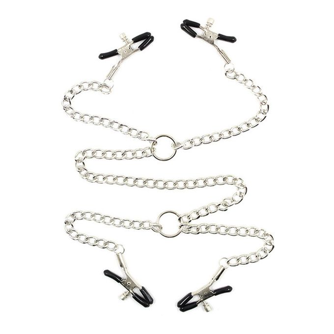 BDSM Bondage Flirting Teasing Clamps Chain with Stimulator Clip Adult Sex Toy - image 2