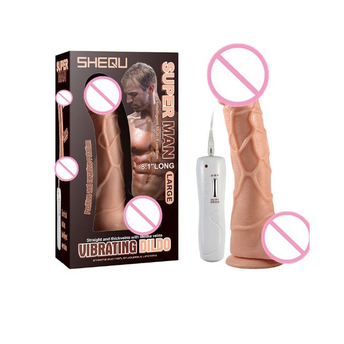 Superman Vibrating Dildo With Rotating Head
