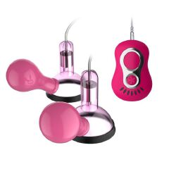 Battery Powered 7 Frequency Vibrating Strong Sucking Double Cups Nipple Massage Breast Pump