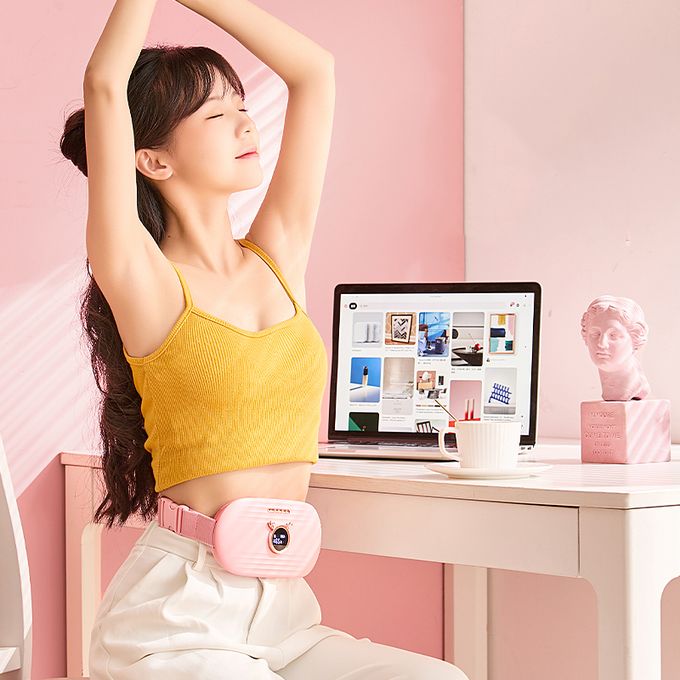 Electric Auto Heating Belly And Back Warming Waist Belt Wrap For Menstrual Cramps Pain Relief