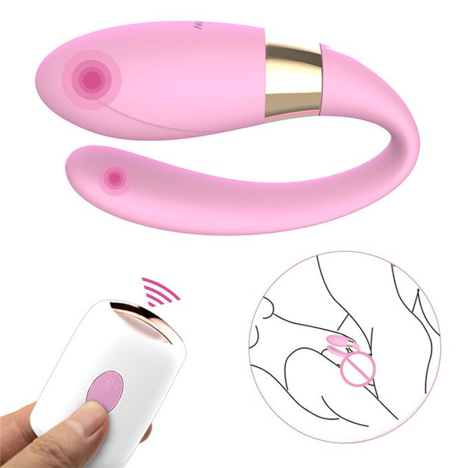 Silicone U Shape Vibrator Wireless Remote Control Couple Vibrator USB Rechargeable