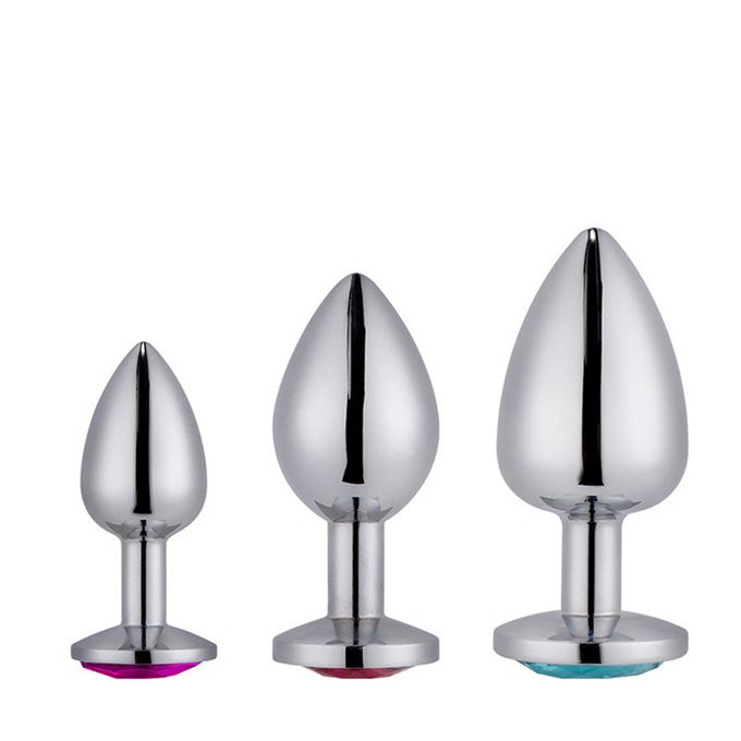 Aluminum Alloy Super Smooth Diamond Base Advanced Anal Plug Sets Adult Sex Toys - image 6