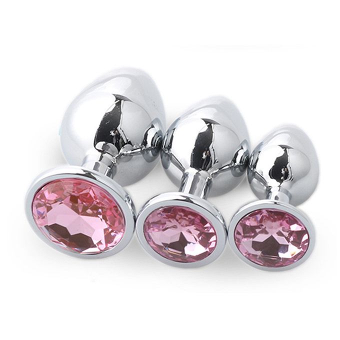 Aluminum Alloy Super Smooth Diamond Base Advanced Anal Plug Sets Adult Sex Toys - image 2