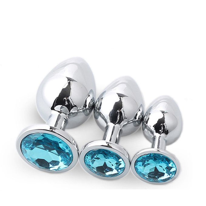 Aluminum Alloy Super Smooth Diamond Base Advanced Anal Plug Sets Adult Sex Toys - image 3