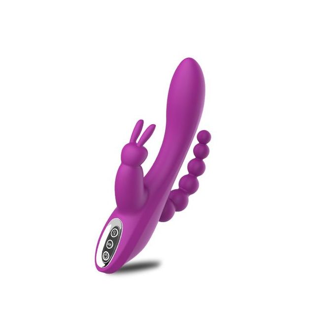 7 Vibration Modes Triple Heads Rabbit Vibrator With Anal Beads And Multi Play Prostate Vibrator
