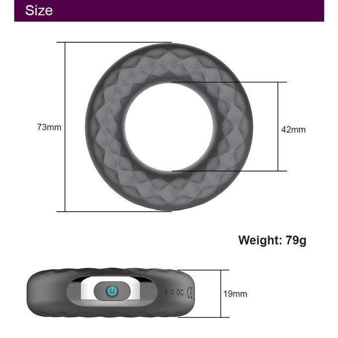 USB Rechargeable 10 Frequency Strong Vibration Cock Ring Vibrator Adult Sex Toy - image 7