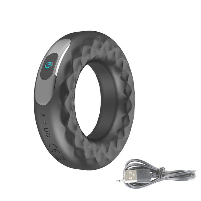 USB Rechargeable 10 Frequency Strong Vibration Cock Ring Vibrator Adult Sex Toy