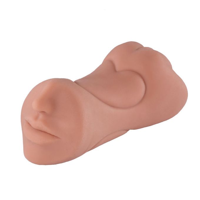 3 In 1 Masturbation Cup Masturbator With 3 Channels: Mouth, Vaginal & Anus Rubber Pussie - image 4