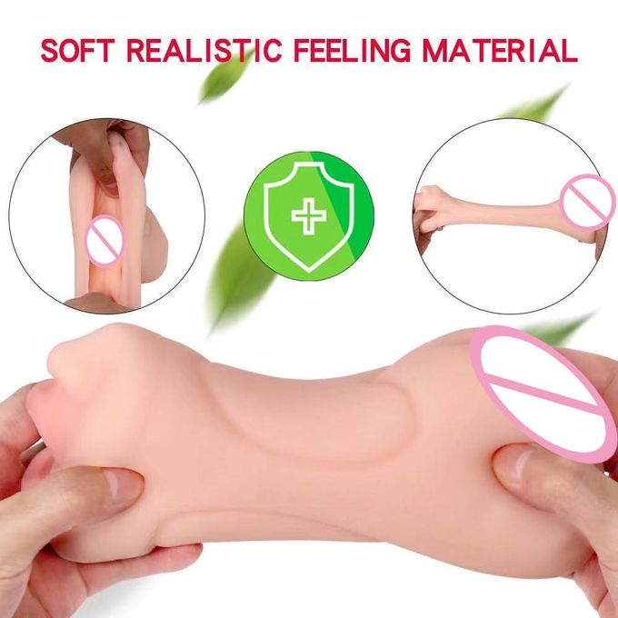 3 In 1 Masturbation Cup Masturbator With 3 Channels: Mouth, Vaginal & Anus Rubber Pussie - image 3