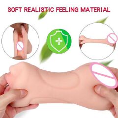 3 In 1 Masturbation Cup Masturbator With 3 Channels: Mouth, Vaginal & Anus Rubber Pussie