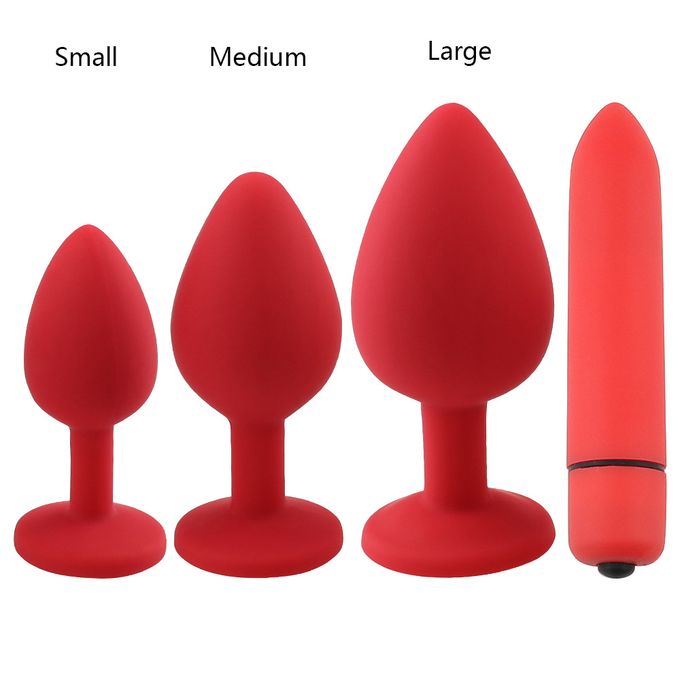Silicone Anal Plug Jewelry And Bullet Dildo Vibrator Adult Sex Toys - image 4