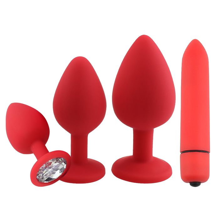 Silicone Anal Plug Jewelry And Bullet Dildo Vibrator Adult Sex Toys