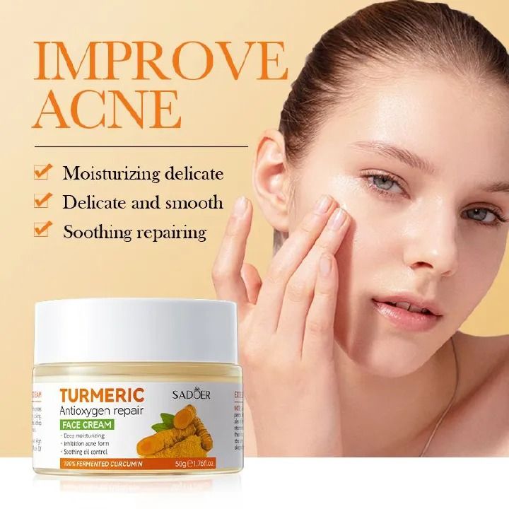 SADOER TURMERIC Antioxygen repair face cream deep moisturizing Soothing oil control anti acne