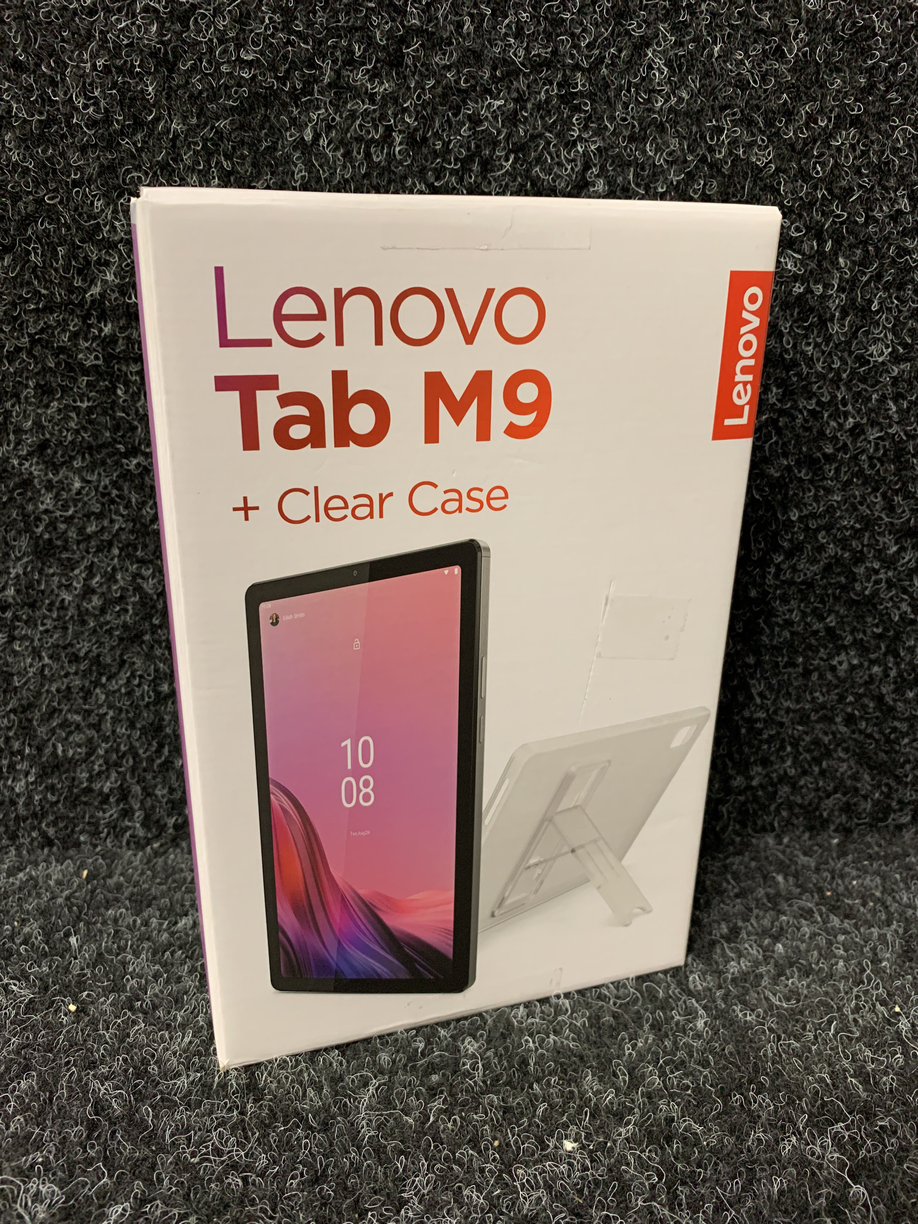 Lenovo Tab M9 Tablet-4GB Memory -64GB Storage -9 inches - Refurbished -Rear 8MP Camera- Clear Case Included-Grey