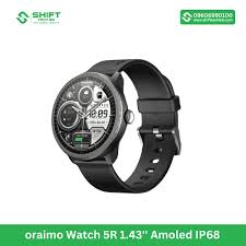 Oraimo Watch 5R 1.43'' Amoled IP68, Health Monitoring, Bluetooth Calling, AI Watch Faces-Black